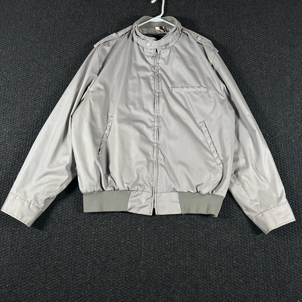 Vintage Unitoy Company Men XL Classic Bomber Full Zip Jacket Gray Union Made USA